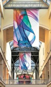 Large banner printed on uncoated Tyvek Graphics media